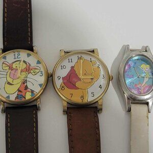 Lot of 3 Vintage Disney Exclusive Watches. All Need Batteries/bands- Pooh Tigger